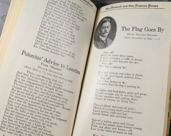 101 Famous Poems | Poetry Anthology by Roy J. Cook | 1929 Antique Poetry Book | Bixley Shop