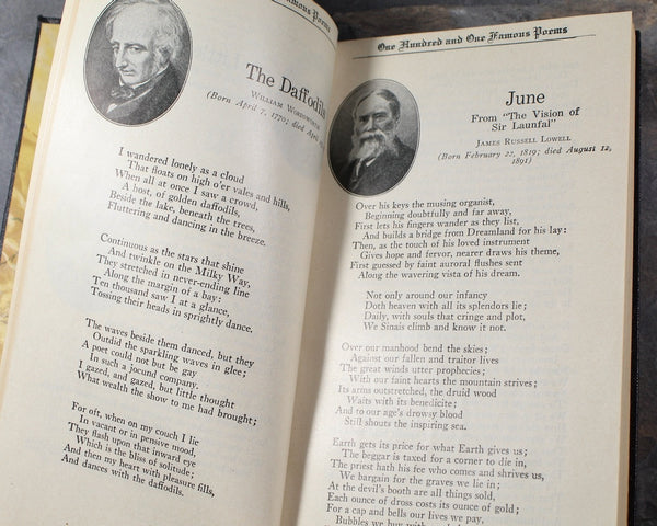 101 Famous Poems | Poetry Anthology by Roy J. Cook | 1929 Antique Poetry Book | Bixley Shop