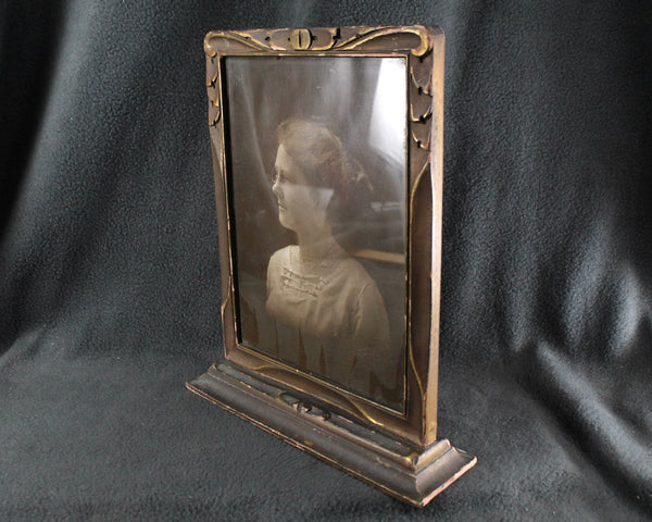 Antique Tabletop Wooden Frame with 1910s/1920s Woman's Portrait| Antique Frame for Portrait or Mirror | Bixley Shop