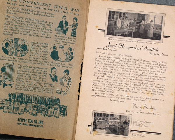 Set of 2 Antique Mary Dunbar Cookbooks | 1930s Jewel Tea Co. Cookbooklets | Mary Dunbar's New Cook Book | Mary Dunbar's Favorite Recipes