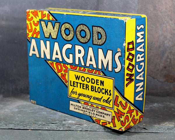 1937 Wood Anagrams by Milton Bradley | Antique Word Game