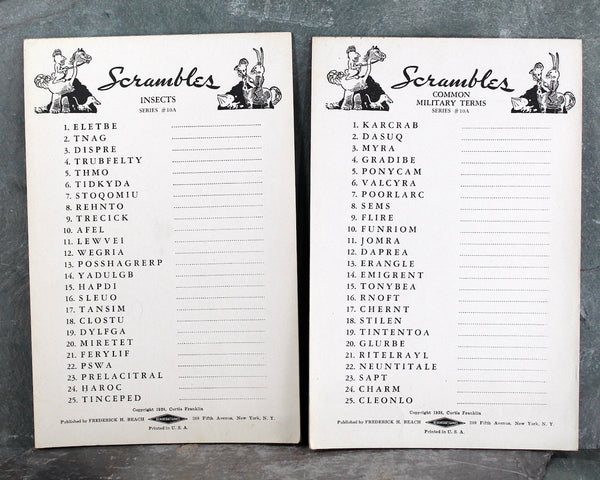1938 Scrambles Word Puzzles | BeachCraft Games | Anagram Games | Seven Pads Plus Instructions and Answer Key