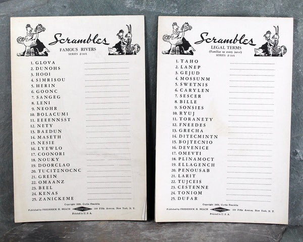 1938 Scrambles Word Puzzles | BeachCraft Games | Anagram Games | Seven Pads Plus Instructions and Answer Key