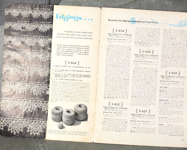 Set of 3 Crochet Doily & Edgings Pattern Books | 1948-1955 | Vintage Needlework Pattern Books