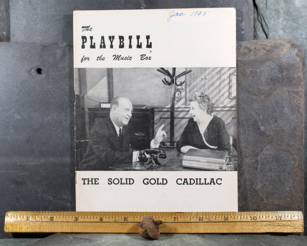 RARE! 1955 Solid Gold Cadillac Broadway Playbill | Music Box Theatre | January 17, 1955 | George S. Kaufman | Vintage Broadway Memorabilia