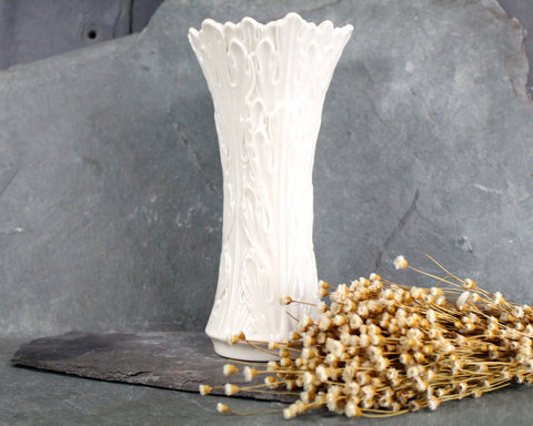 Vintage Lenox Leaf Vase | Cream Porcelain Lenox Vase | Mothers Day Gift