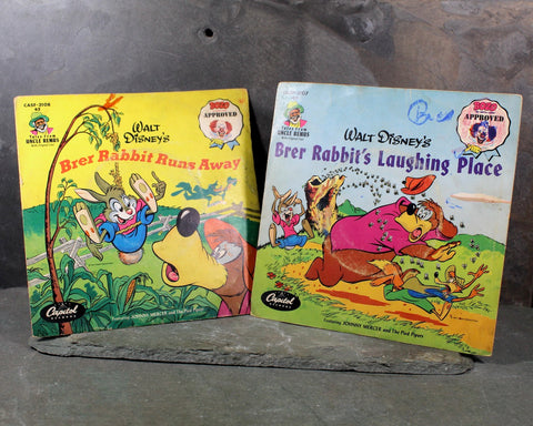 Set of 2 Brer Rabbit 45s | Brer Rabbit Runs Away & Her Rabbit's Laughing Place | Tales From Uncle Remus | Bozo Approved | Children's 45s