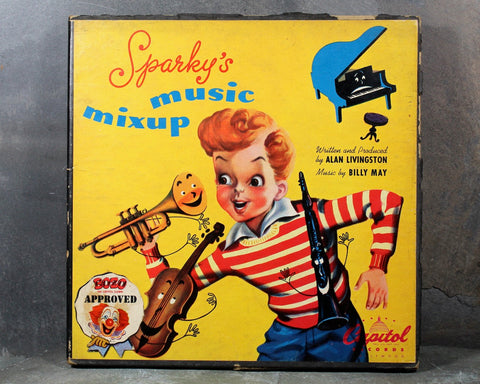 Set of 4 Vintage 45s | Sparkey's Music Mixup 45s |  | Bozo Approved | Children's 45s | Capitol Records