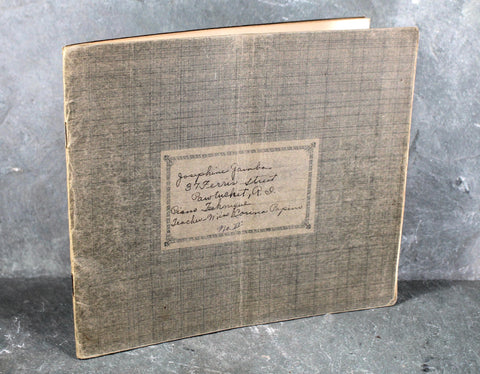 RARE! Antique Piano Student's Notebook | Circa 1930s | Hand Written Music Sheet Book