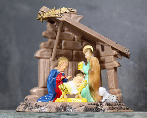 Vintage Nativity Diorama Decoration | 1970s Made in Hong Kong | With Original Box