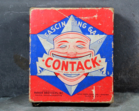 1939 Contack Game by Parker Brothers | Antique Triominoes-Style Game | Great Graphics! | Complete Game with Instructions | Bixley Shop