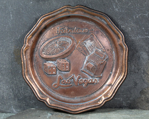 Vintage Las Vegas Copper Coasters | 1960s Vintage Copper Coaster from Las Vegas | Bixley Shop
