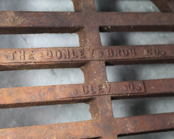 Antique Cast Iron Manhole Cover | The Donley Brothers Company Cleveland Ohio | Antique Sewer Grate | Bixley Shop