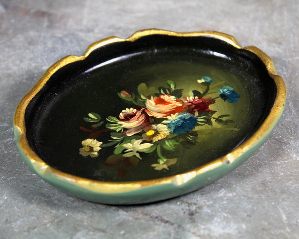 Miniature Tole Wooden Tray Hand Painted Doll Sized Tray | Floral Tray 3 1/2" Tray | Tea Party | Your Choice of Styles | Bixley Shop
