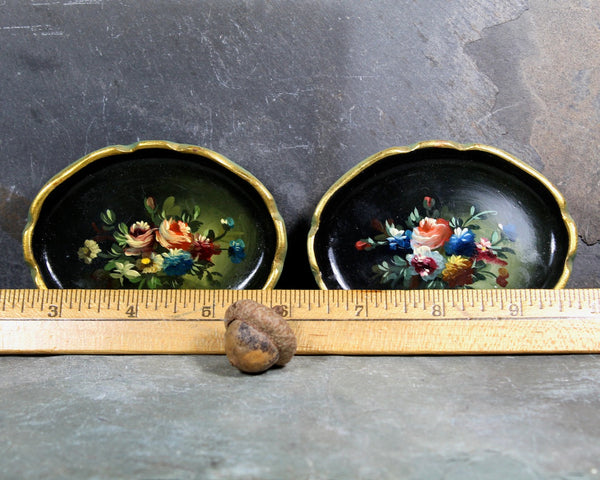 Miniature Tole Wooden Tray Hand Painted Doll Sized Tray | Floral Tray 3 1/2" Tray | Tea Party | Your Choice of Styles | Bixley Shop