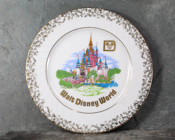 Vintage Walt Disney World Souvenir Plate | Full-Color WDW Cinderella's Castle Plate | Made in Japan | Circa 1970s | Bixley Shop