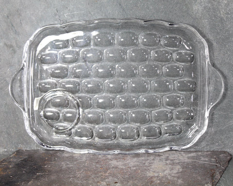Art Deco Style Luncheon Divided Glass Plate | Glass Trinket Tray | Vanity Organizer | Condiment Serving Piece | Bixley Shop