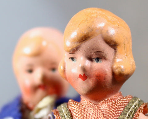 Antique International Costume Dolls | Set of 2 | Antique Dolls - Miniature | Bixley Shop