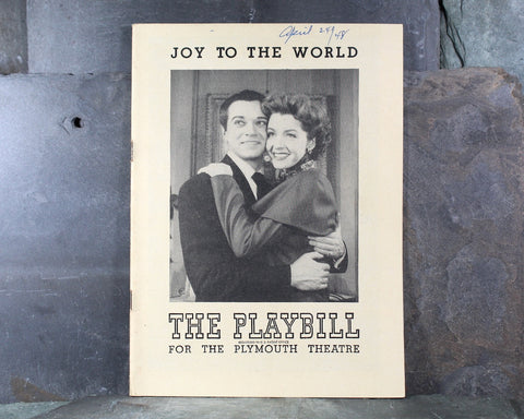 RARE! 1948 Joy to the World Broadway Playbill | Alfred Drake | Marsha Hunt | April 26, 1948 | Vintage Broadway Memorabilia | Bixley Shop