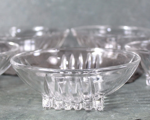 Mid-Century Glass Trinket Bowl | Square Footed Condiment Bowl | Mod Design Glass | Bixley Shop