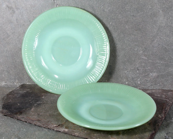 Set of 2 Vintage Fire King Jadeite Saucers | Vintage Jadeite | 6" Saucers | Collectible Glass | Bixley Shop