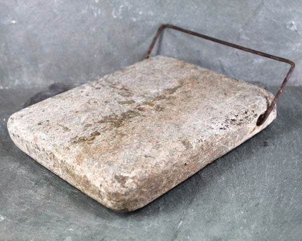1800s Antique Soapstone Foot Warmer / Sleigh Ride Foot Warmer | Carriage Ride Foot Warmer | Turn of the Century Rustic Decor