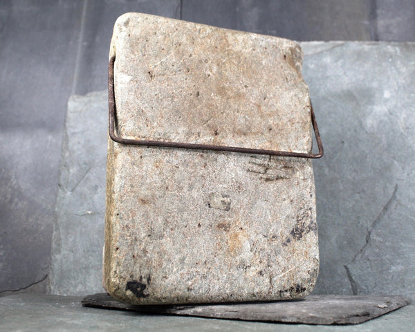 1800s Antique Soapstone Foot Warmer / Sleigh Ride Foot Warmer | Carriage Ride Foot Warmer | Turn of the Century Rustic Decor