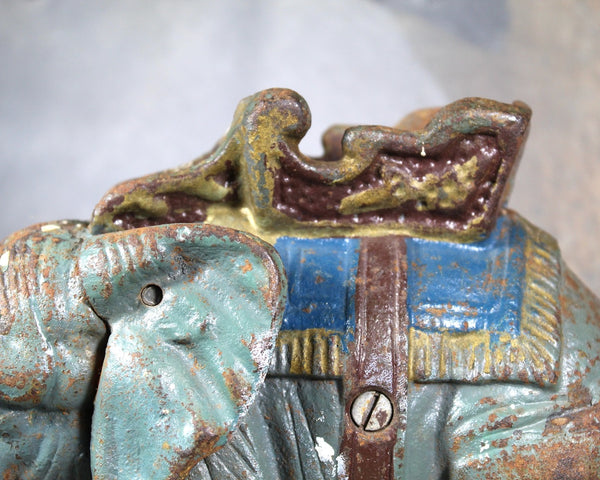Antique Cast Iron Elephant Bank | Cast Iron Elephant Figurine | Bixley Shop