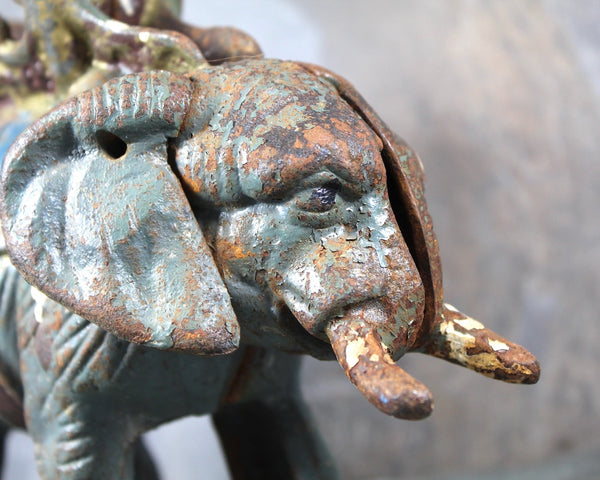 Antique Cast Iron Elephant Bank | Cast Iron Elephant Figurine | Bixley Shop