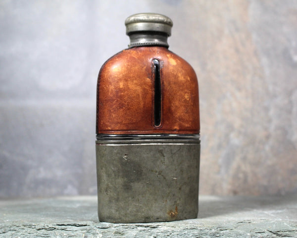 RARE! Civil War Antique Olry & Co Flask with Leather and Metal | 1860s Civil War Flasks | Your Choice | Bixley Shop