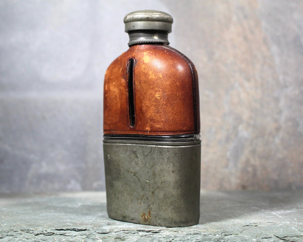 RARE! Civil War Antique Olry & Co Flask with Leather and Metal | 1860s Civil War Flasks | Your Choice | Bixley Shop