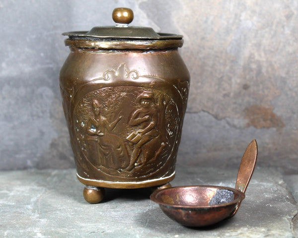 Russian Copper Sugar Bowl | Circa 1870s | Hand Made Copper Sugar Container | 3 Piece Set