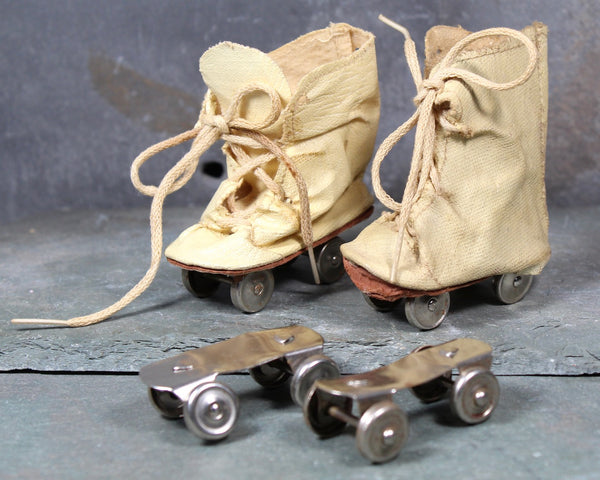 Vintage Doll Roller Skates | Roller Skates with Boots and One Pair of Rollers without Boot | Vintage Doll Clothing