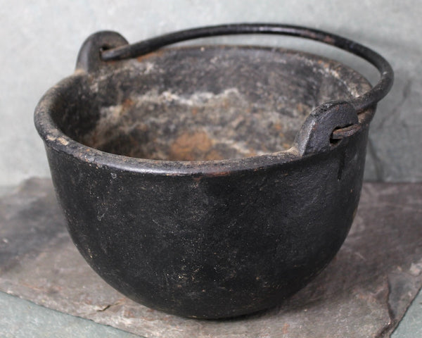 Cast Iron Witch's Cauldron | Very Heavy Small Cauldron Over 7 lbs | Halloween Decor | Bixley Shop