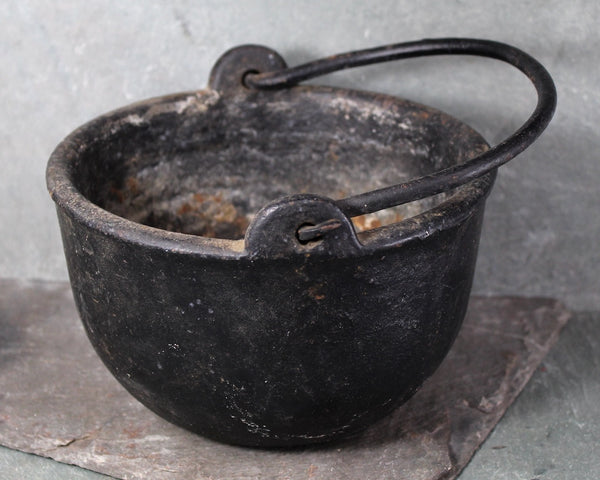 Cast Iron Witch's Cauldron | Very Heavy Small Cauldron Over 7 lbs | Halloween Decor | Bixley Shop