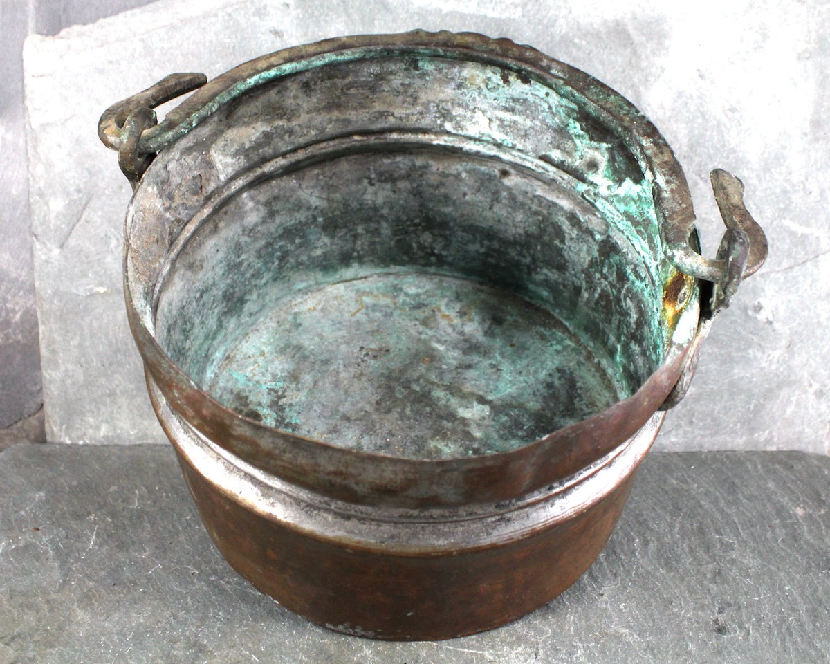 Antique 1800s Copper Candy Pot Cauldron Primitive Copper Pot