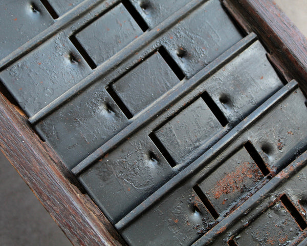 Antique Time Card Holder | Oak Wall Hanging | Holds Envelopes or Ephemera | 25 Slot Time Card Box