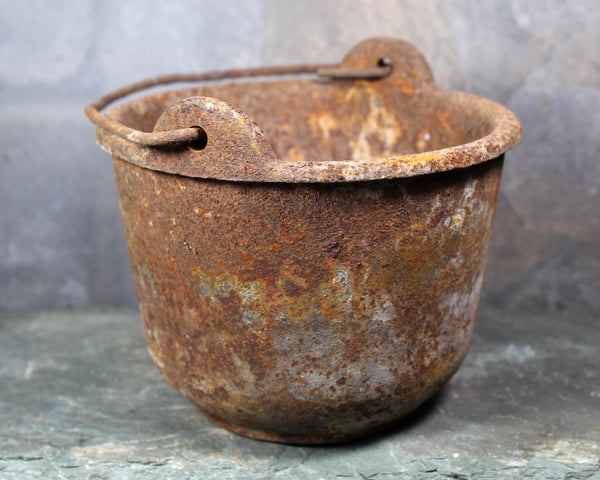 Rusty Cast Iron Witch's Cauldron | Small Heavy Cauldron | Vintage Halloween Decor | Bixley Shop