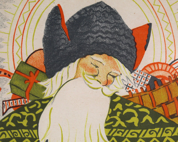 Marya Werten Antique Poster | "St. Nicholas" | The International School of Art Warsaw | Framed Antique Art  14.5" x 19" | Bixley Shop
