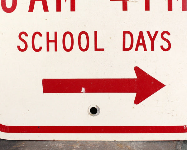 Vintage Metal No Parking Sign | No Parking 8am-4pm School Days | Vintage Street Sign | Bixley Shop