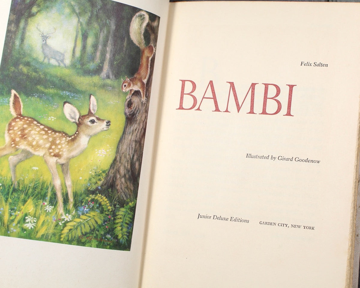BAMBI by Felix Salten | Antique 1929 Junior Deluxe Edition