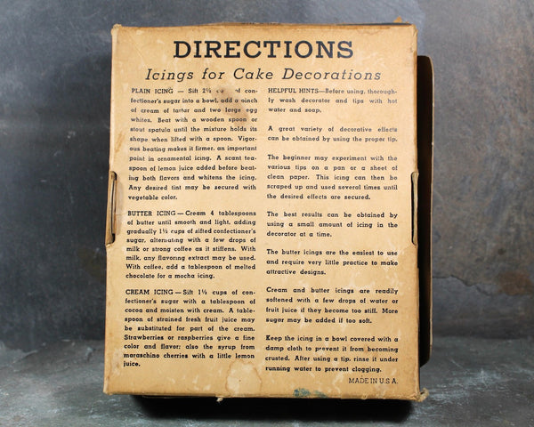 Vintage 1950s Beautiful Cakes Cake Decorator | Aluminum Cake Decorator Set with 6 Tips | Classic Mid-Century Plunger-Style Cake Decorator