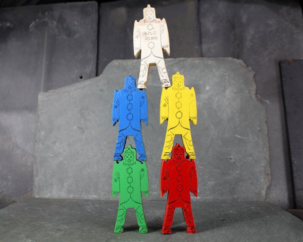 Vintage Bill Ding Wooden Clown Building Blocks | 1960s | Set of 14 Bill Ding Blocks | Bixley Shop