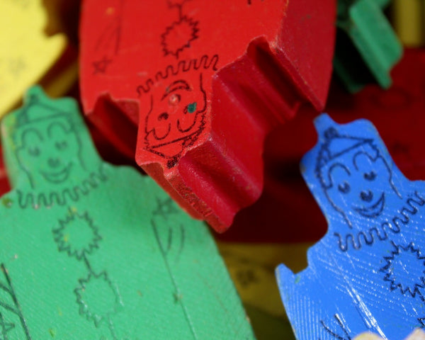 Vintage Bill Ding Wooden Clown Building Blocks | 1960s | Set of 14 Bill Ding Blocks | Bixley Shop