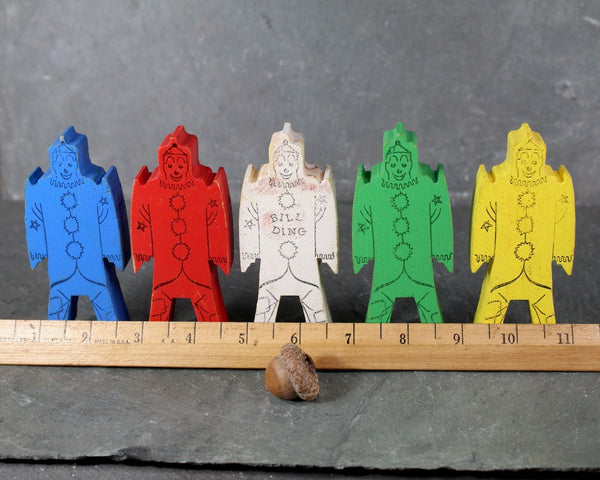 Vintage Bill Ding Wooden Clown Building Blocks | 1960s | Set of 14 Bill Ding Blocks | Bixley Shop