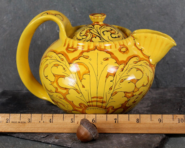 16 Piece Ciaurro Orvieto #776 Italy Majolica Tea Set | 10 Hand Painted Pieces Without Chips Including Teapot & 3 Cups Plus 6 "Bonus" Pieces