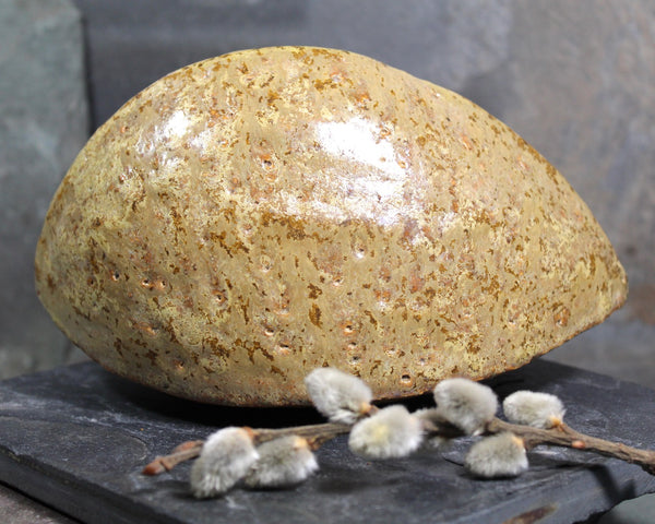 Seed Pod Sculpture | Art Sculpture | Hand Glazed Beige/Brown Seed Pod
