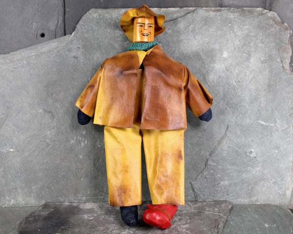 RARE! Jubilee of Guilds of Newfoundland Sailer Doll | Sailcloth Fisherman Doll with Hand Painted Wooden Head