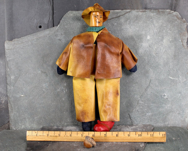 RARE! Jubilee of Guilds of Newfoundland Sailer Doll | Sailcloth Fisherman Doll with Hand Painted Wooden Head