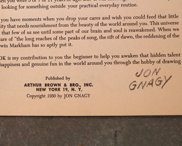 Learn to Draw with John Gnagy | 1950 Art Instruction Book | Vintage Drawing Instruction | Bixley Shop